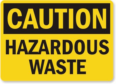 hazardous waste caution sign